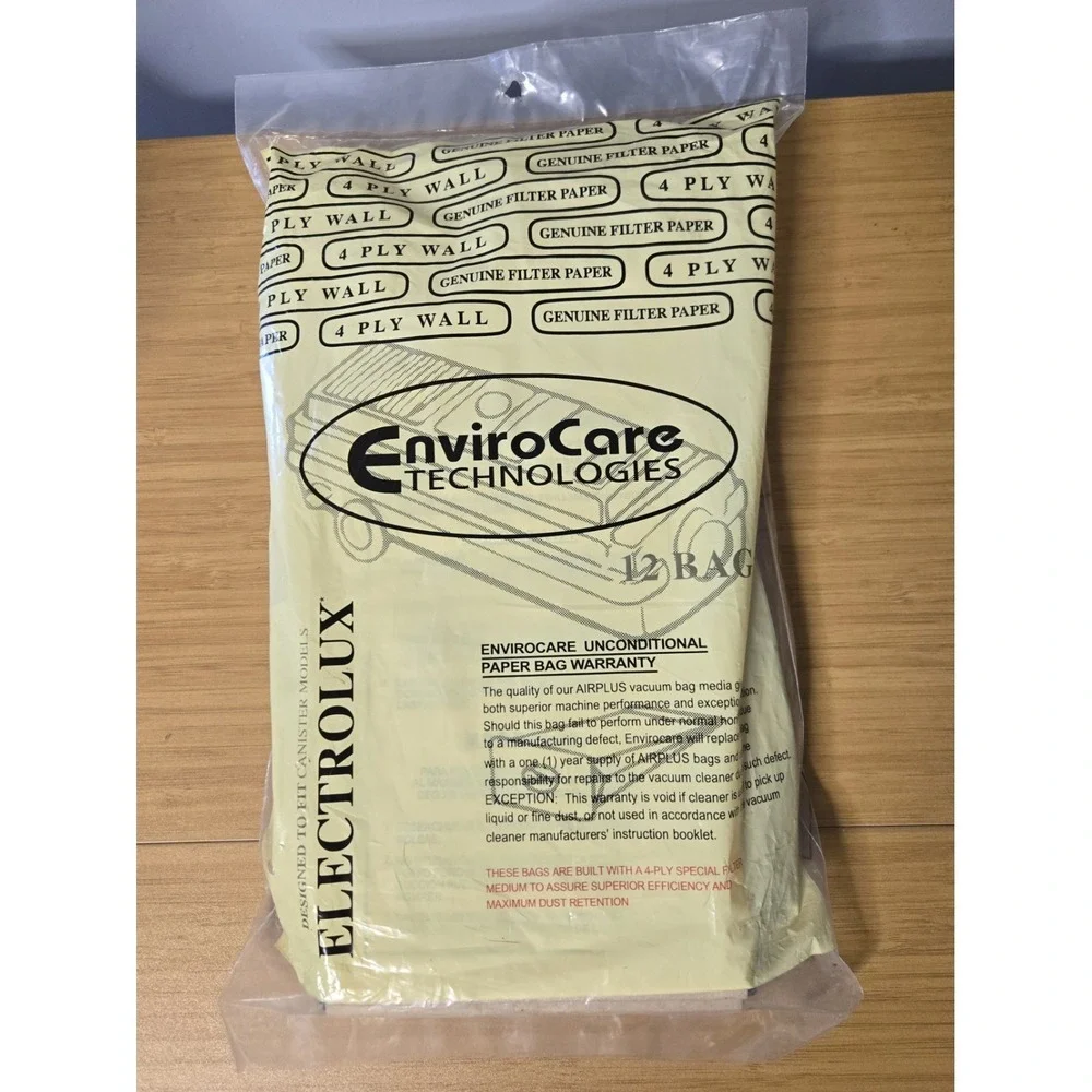 12 EnviroCare Technologies Replacement Vaccumm Bags. Style C, 4 Ply. SEALED‎